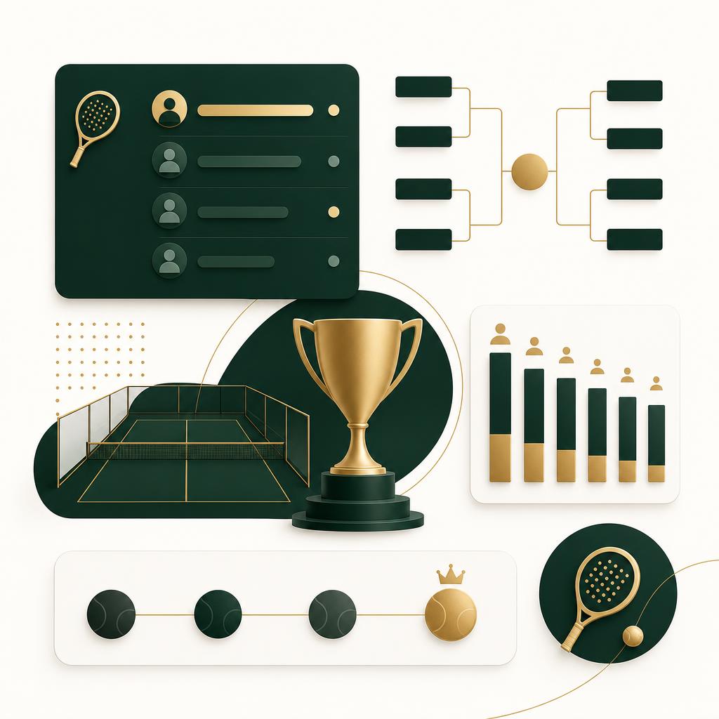 Conceptual illustration of a competition platform with rankings and tournaments