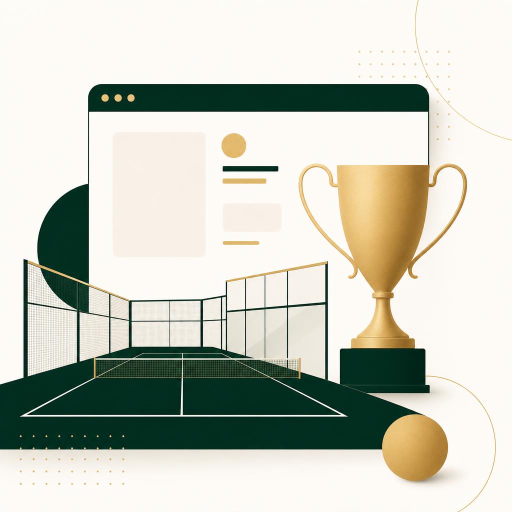 Conceptual illustration of a corporate website and tournaments page